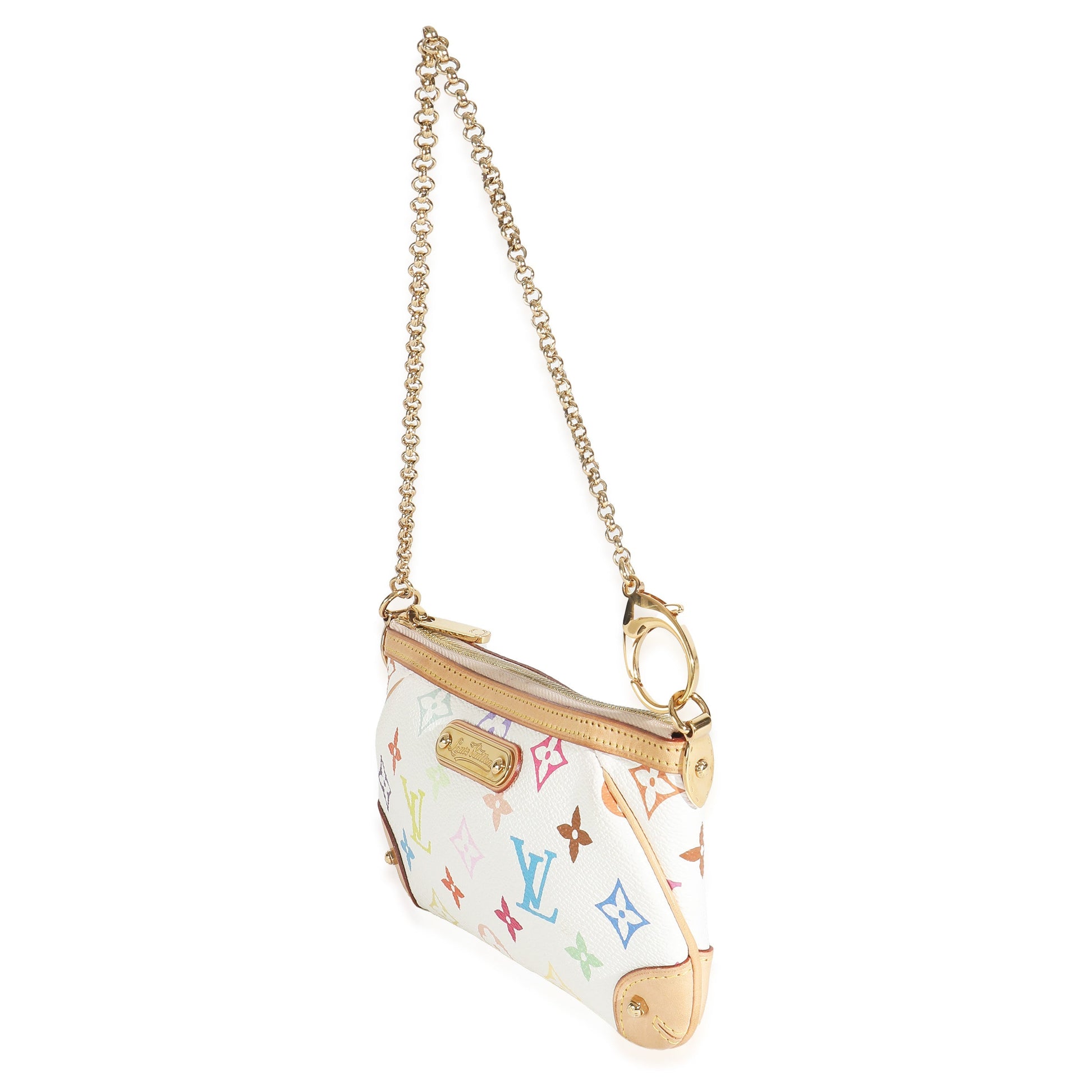 Louis Vuitton Milla Pochette MM Canvas White Multicolor Clutch Bag