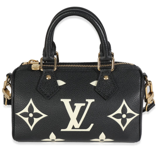 Louis Vuitton Giant Empreinte Nano Speedy Monogram Black Beige Handbag