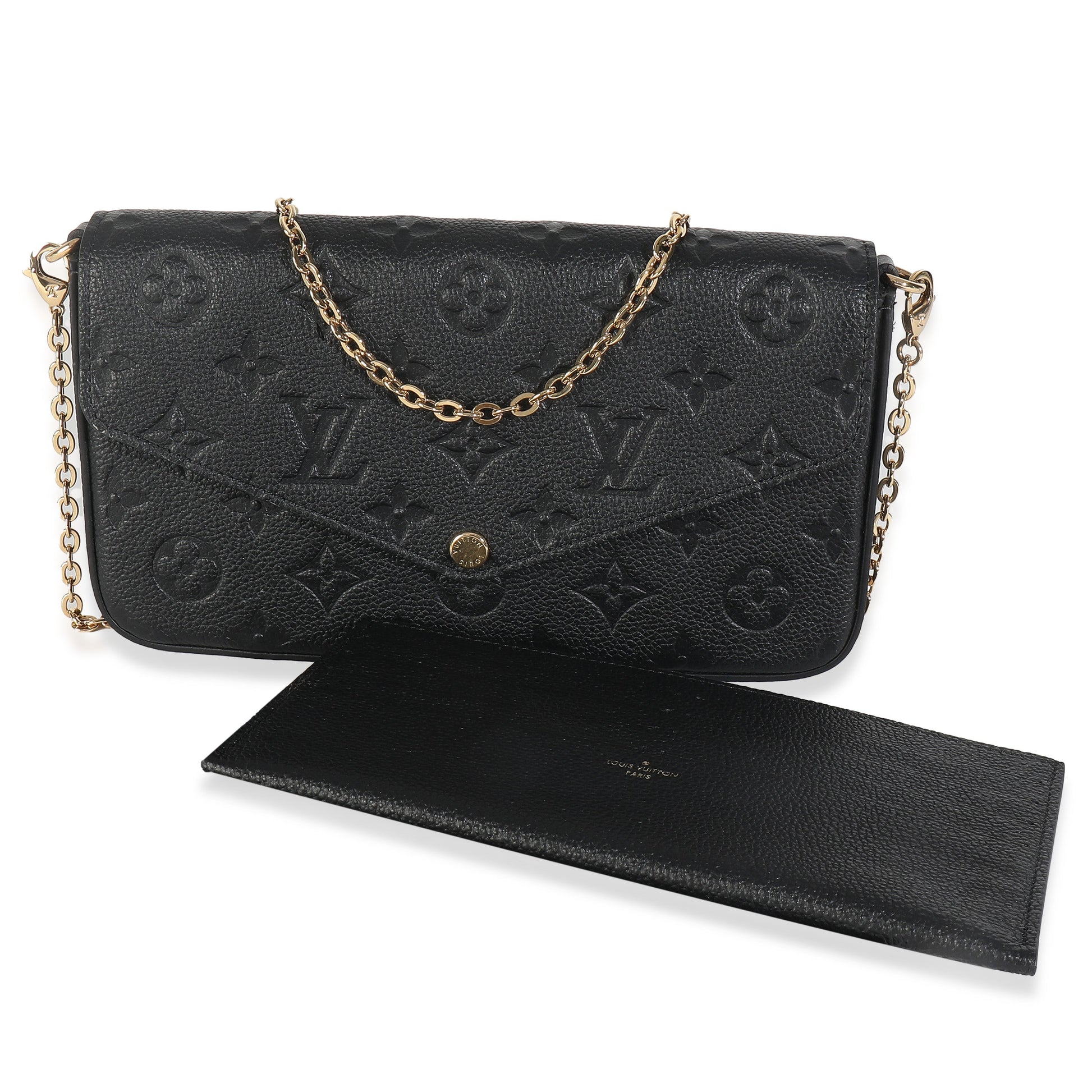 Louis Vuitton Empreinte Felicie Pochette Monogram Black Clutch Bag 5
