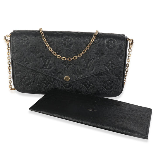 Louis Vuitton Empreinte Felicie Pochette Monogram Black Clutch Bag 5