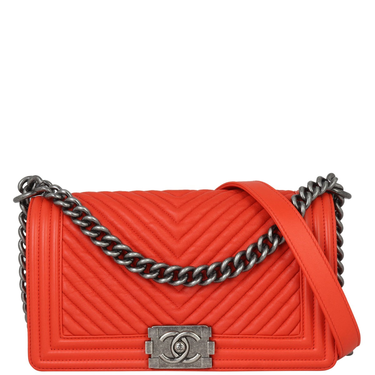 Chanel Boy Old Chevron 20 Series Handbag Medium