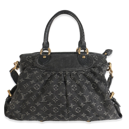 Louis Vuitton Neo Cabby MM Monogram Denim Black Handbag