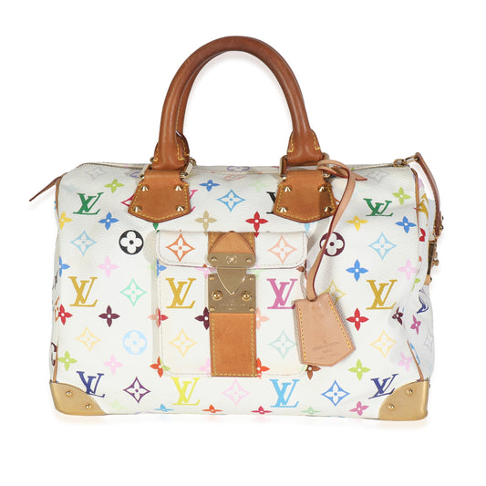 Louis Vuitton Speedy 30 Monogram White Multicolor Handbag