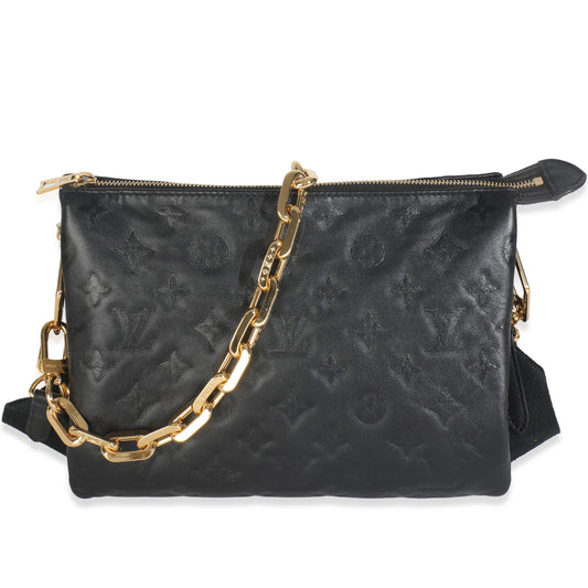 Louis Vuitton Embossed Coussin PM Monogram Lambskin Black Handbag 5