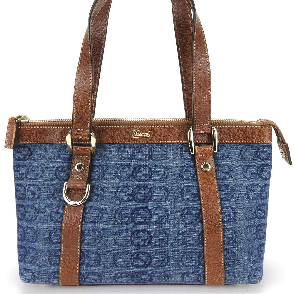 Gucci Interlocking Denim Blue Handbag