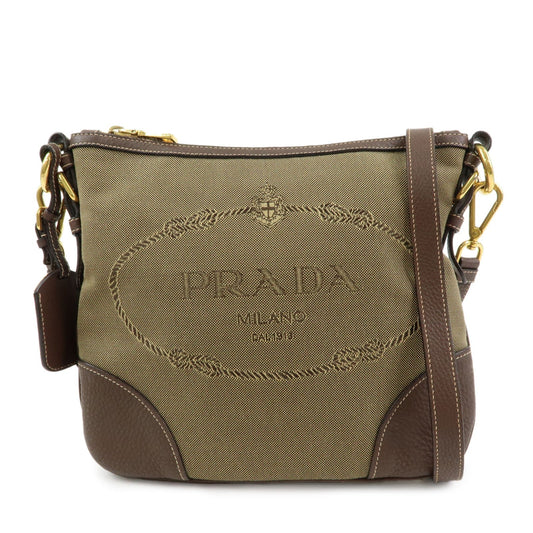 Crossbody Bag Jacguard Shoulder Bag 2 Leather Brown Logo