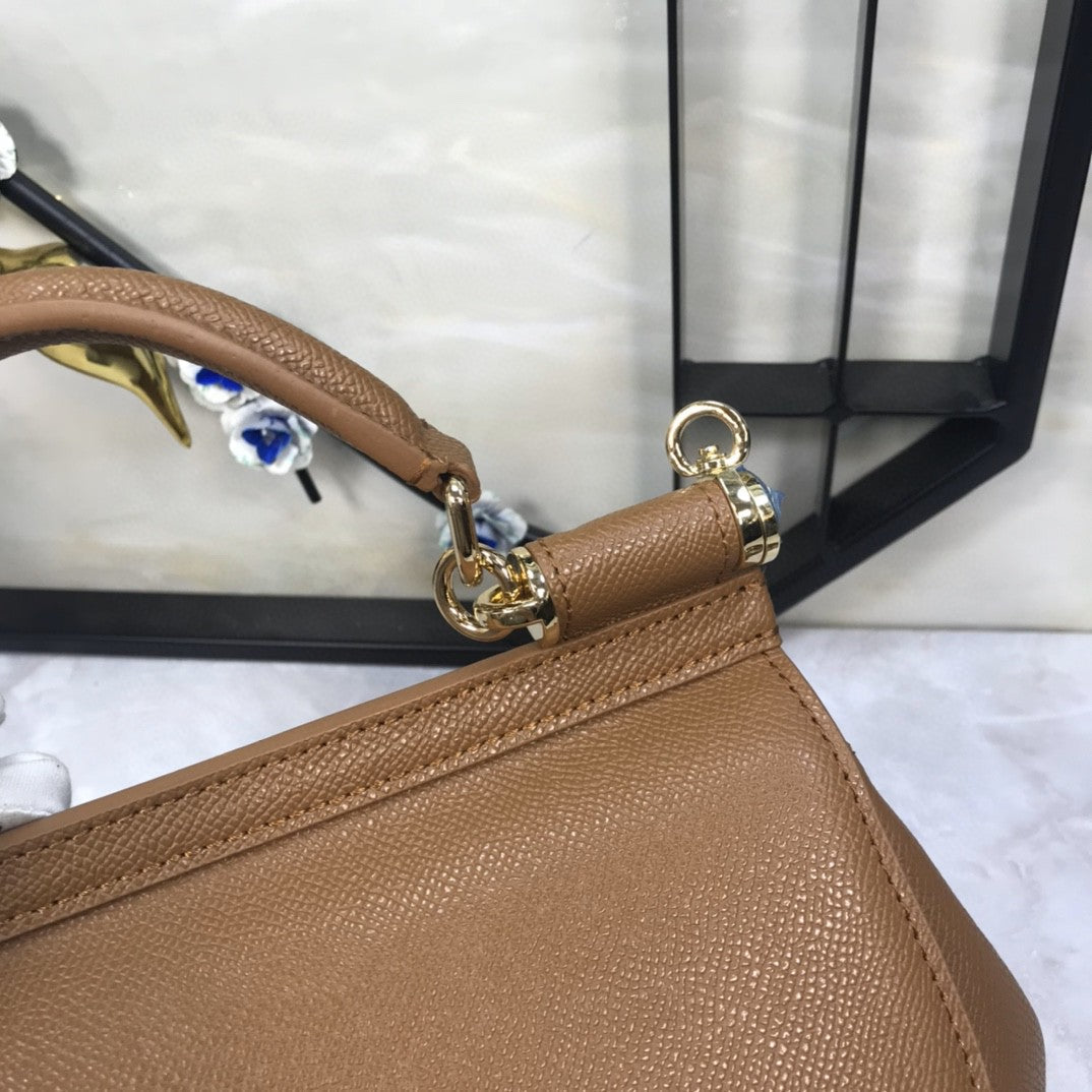 Top Quality Sicily Handbag In Dauphine For Brown Medium Travel Bag