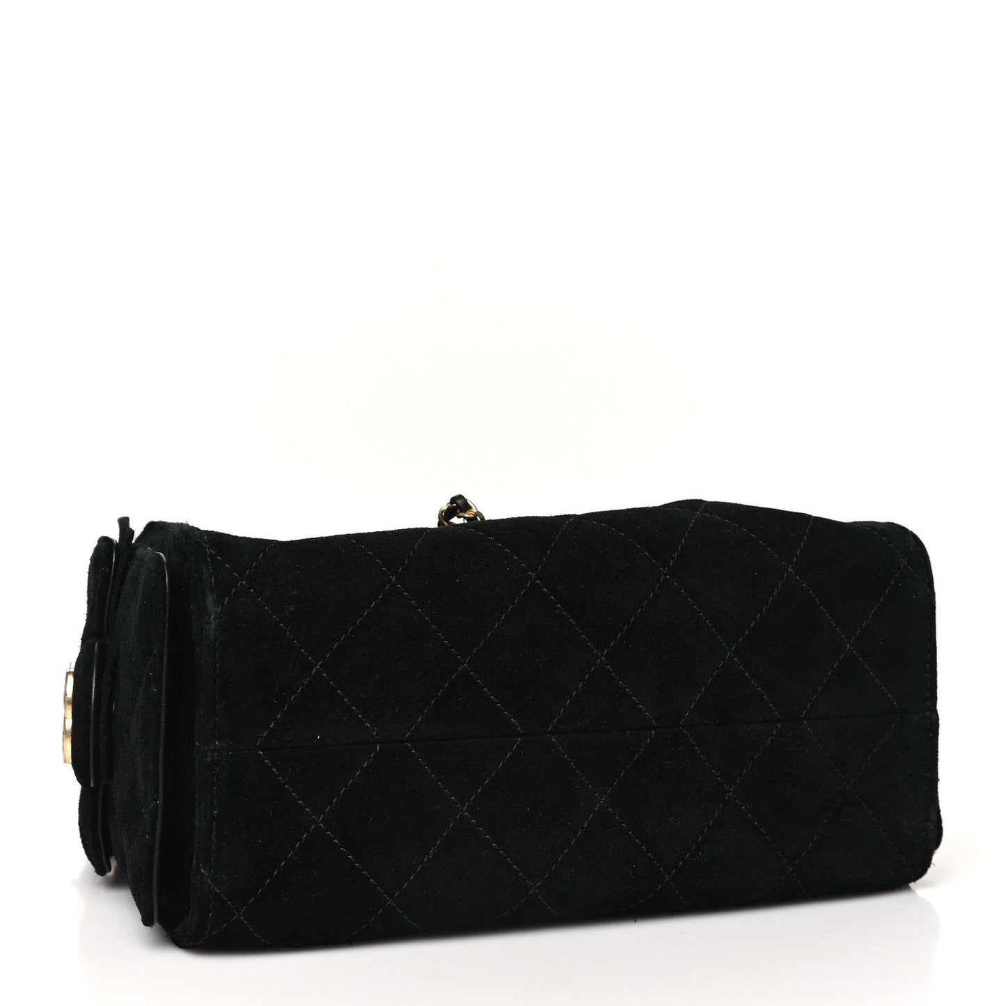 Chanel Suede Quilted Mini 25 Handbag Black