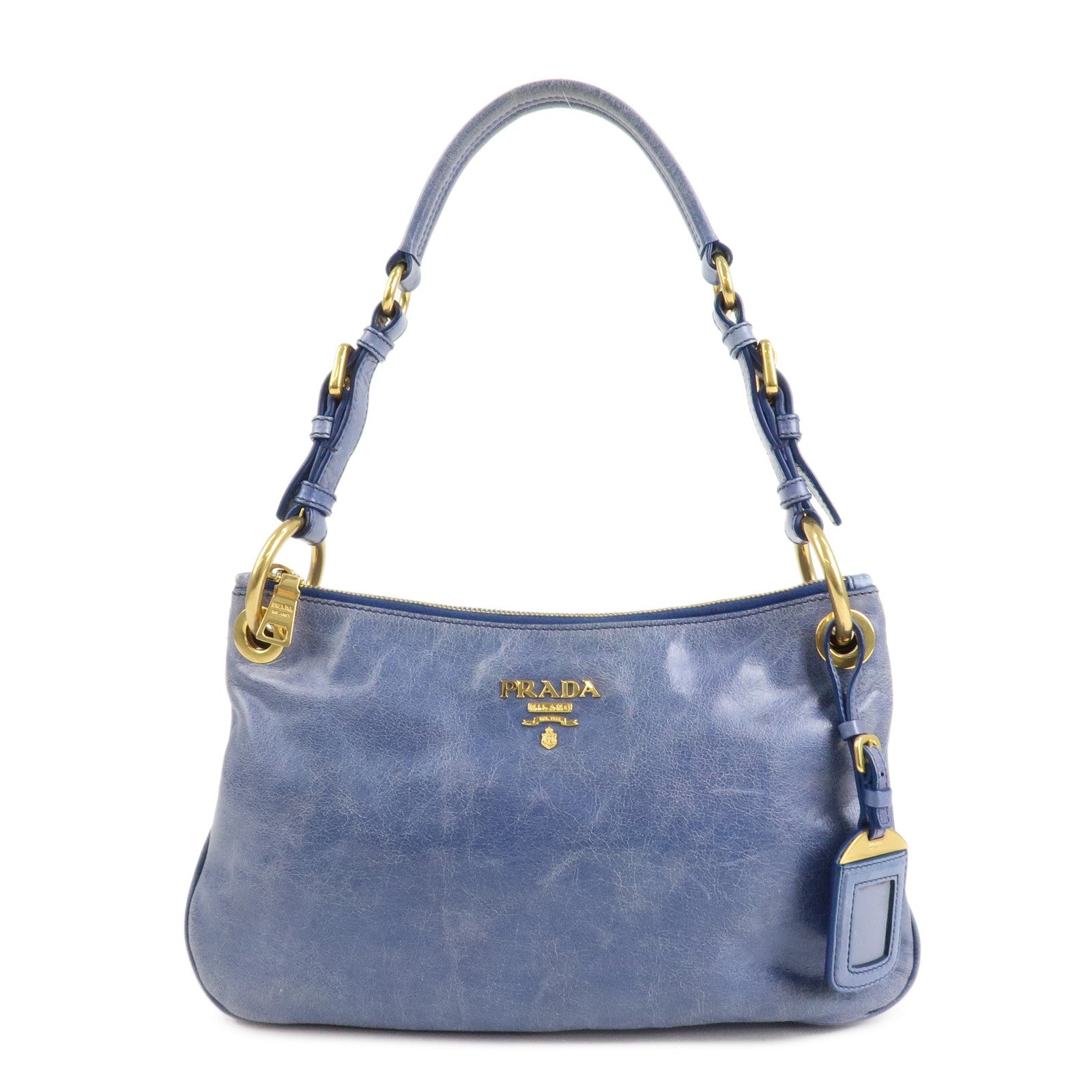 Shoulder Bag Hand Bag d Leather Blue
