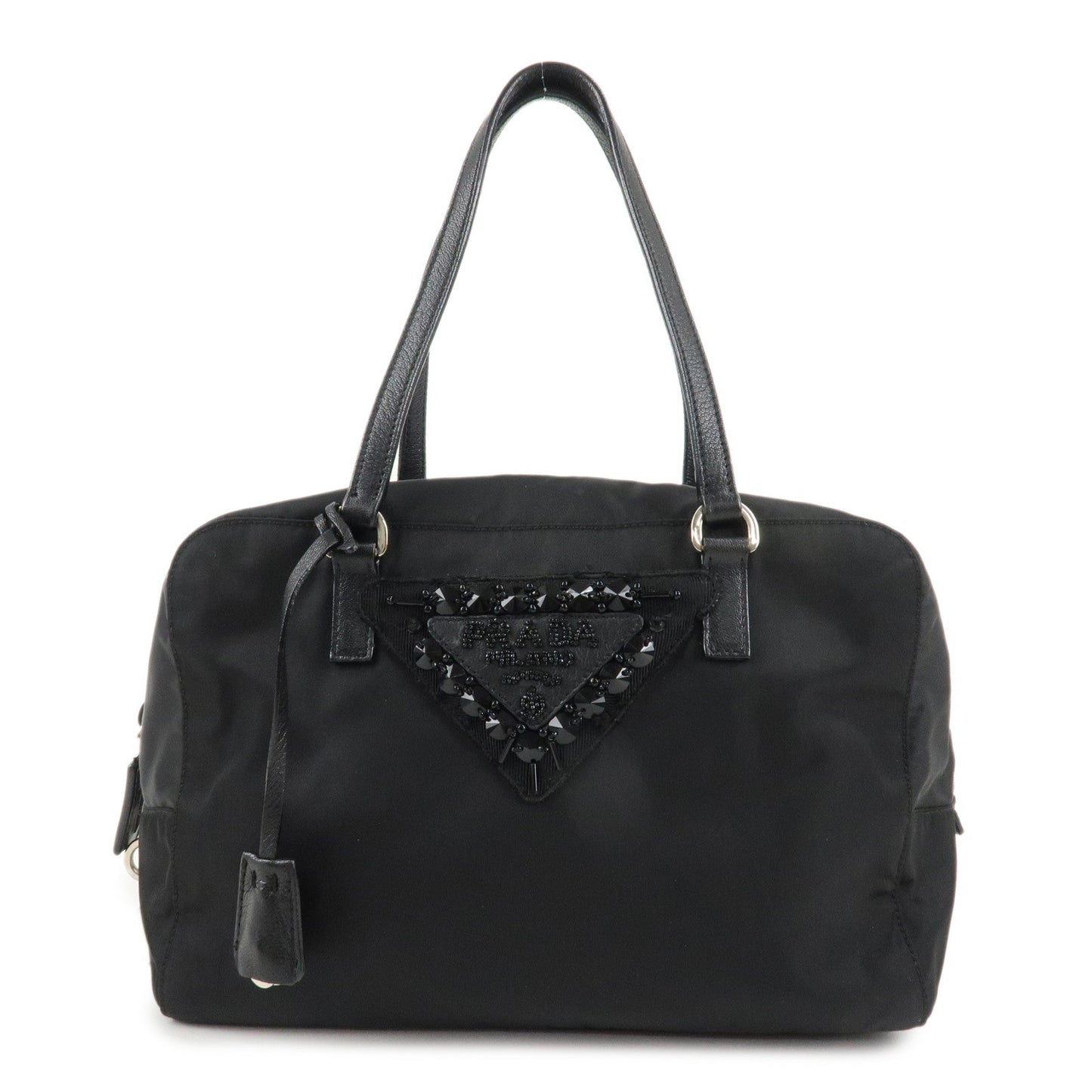 Shoulder Bag Evening Triangle Bijou Boston Bag d Leather Nylon Logo