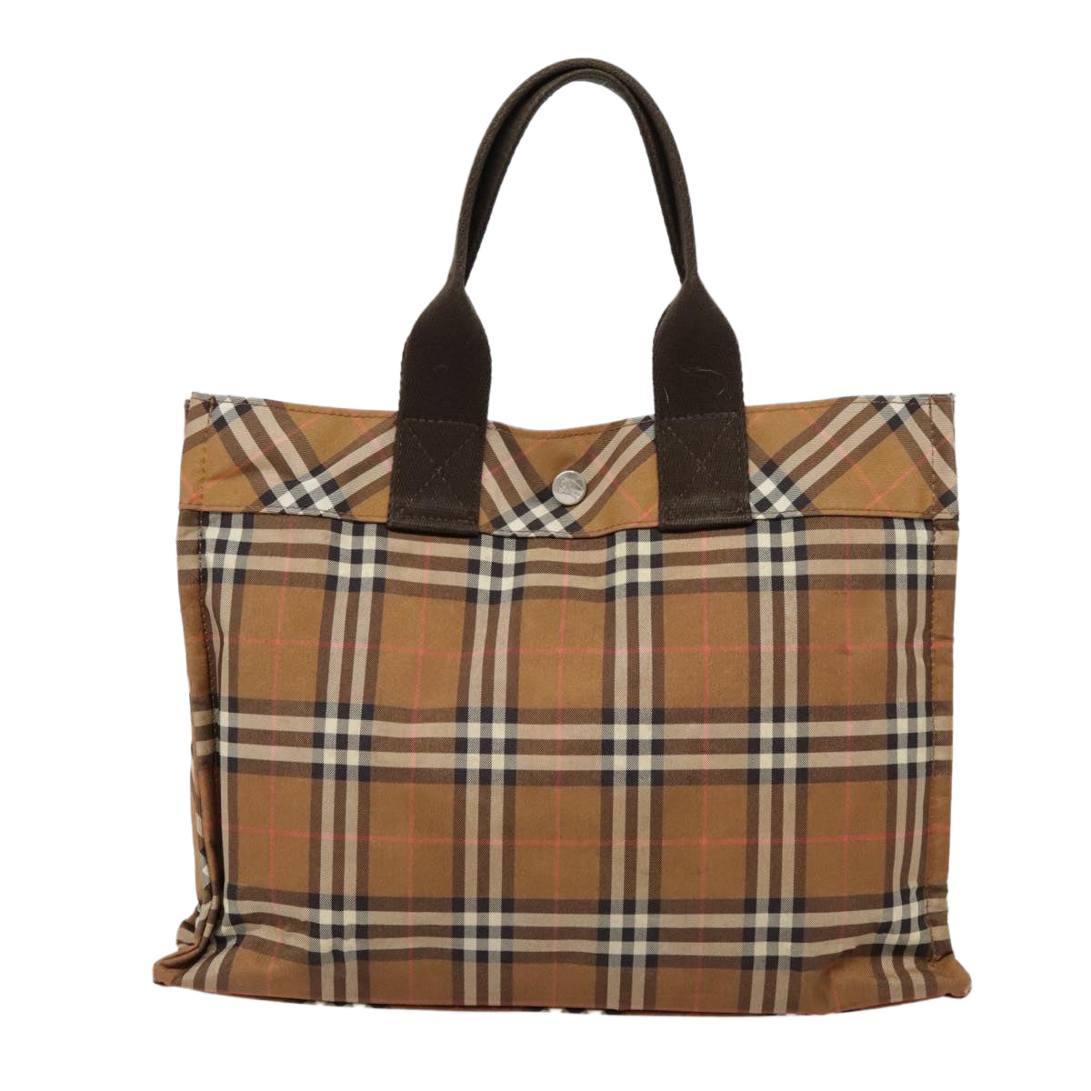 Burberry Label Synthetic Tote Bag Brown Blue