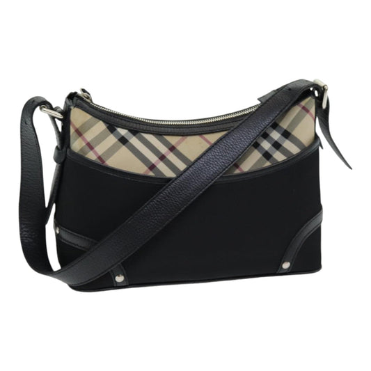 Burberry Nova Check Synthetic Shoulder Bag Black