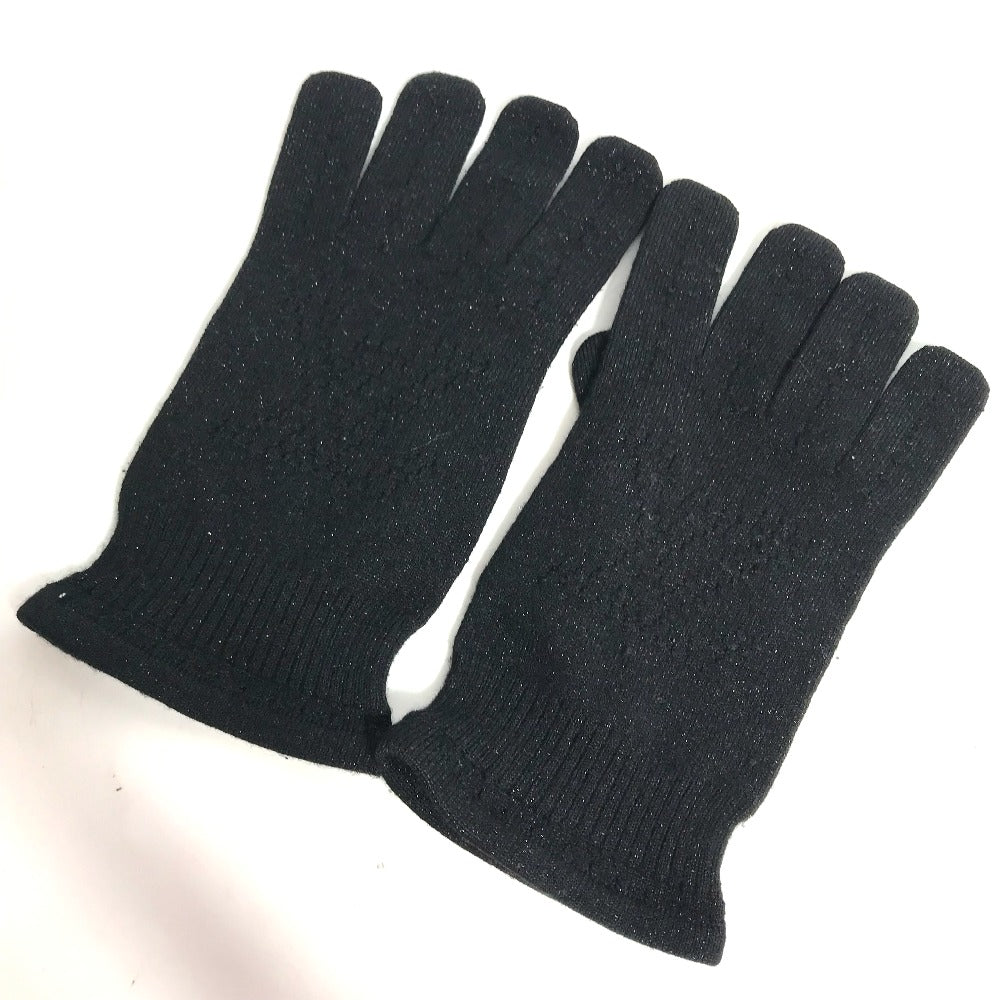 Louis Vuitton gloves Cashmere Silk knit lame Monogram Black Handbag