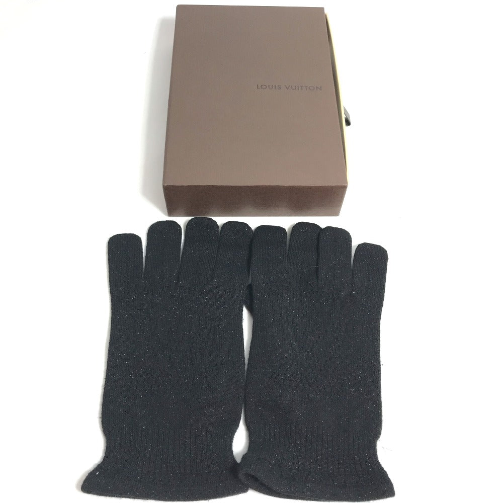 Louis Vuitton gloves Cashmere Silk knit lame Monogram Black Handbag