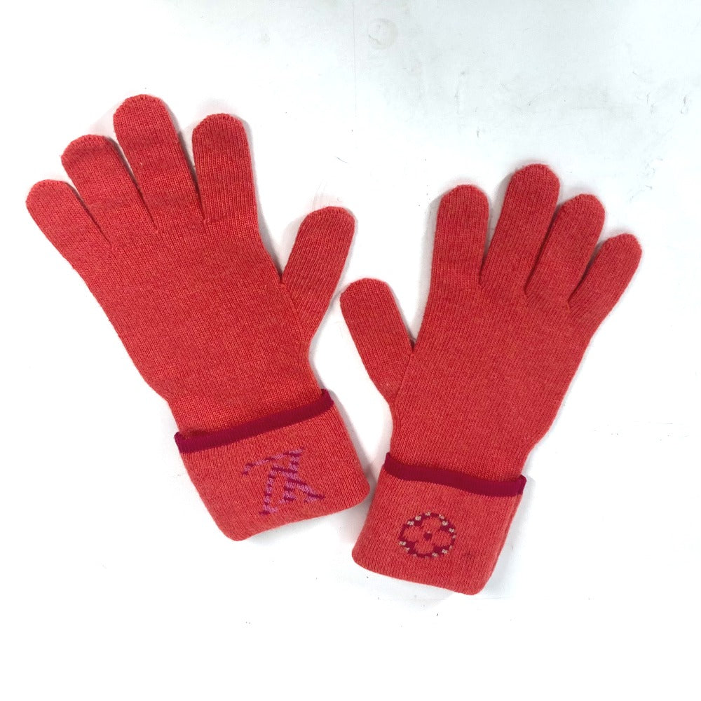 Louis Vuitton gloves M70838 cashmere Gon Pop Monogram Wool Pink Apparel
