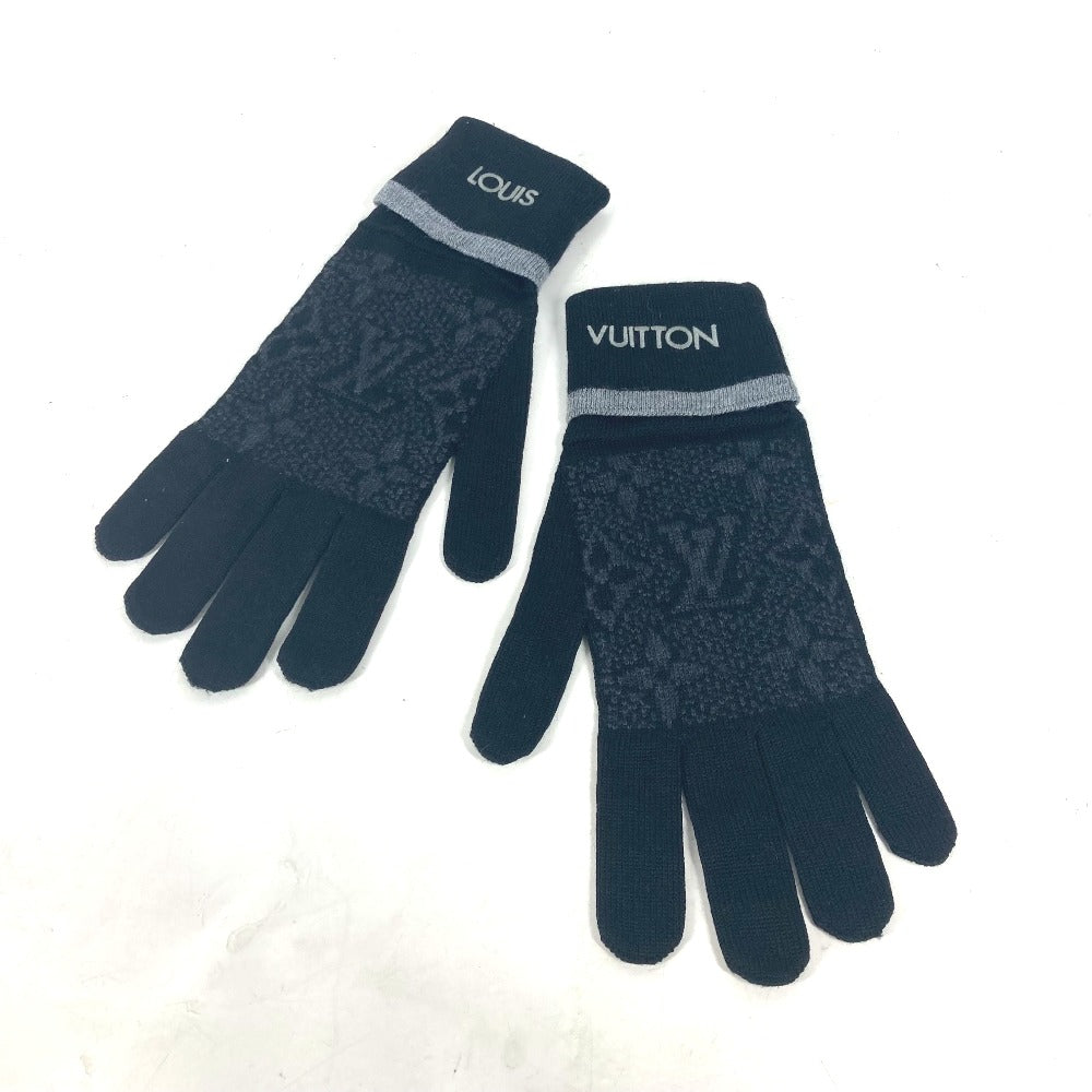 Louis Vuitton gloves M73470 Gon My Eclipse Monogram Wool Black Apparel