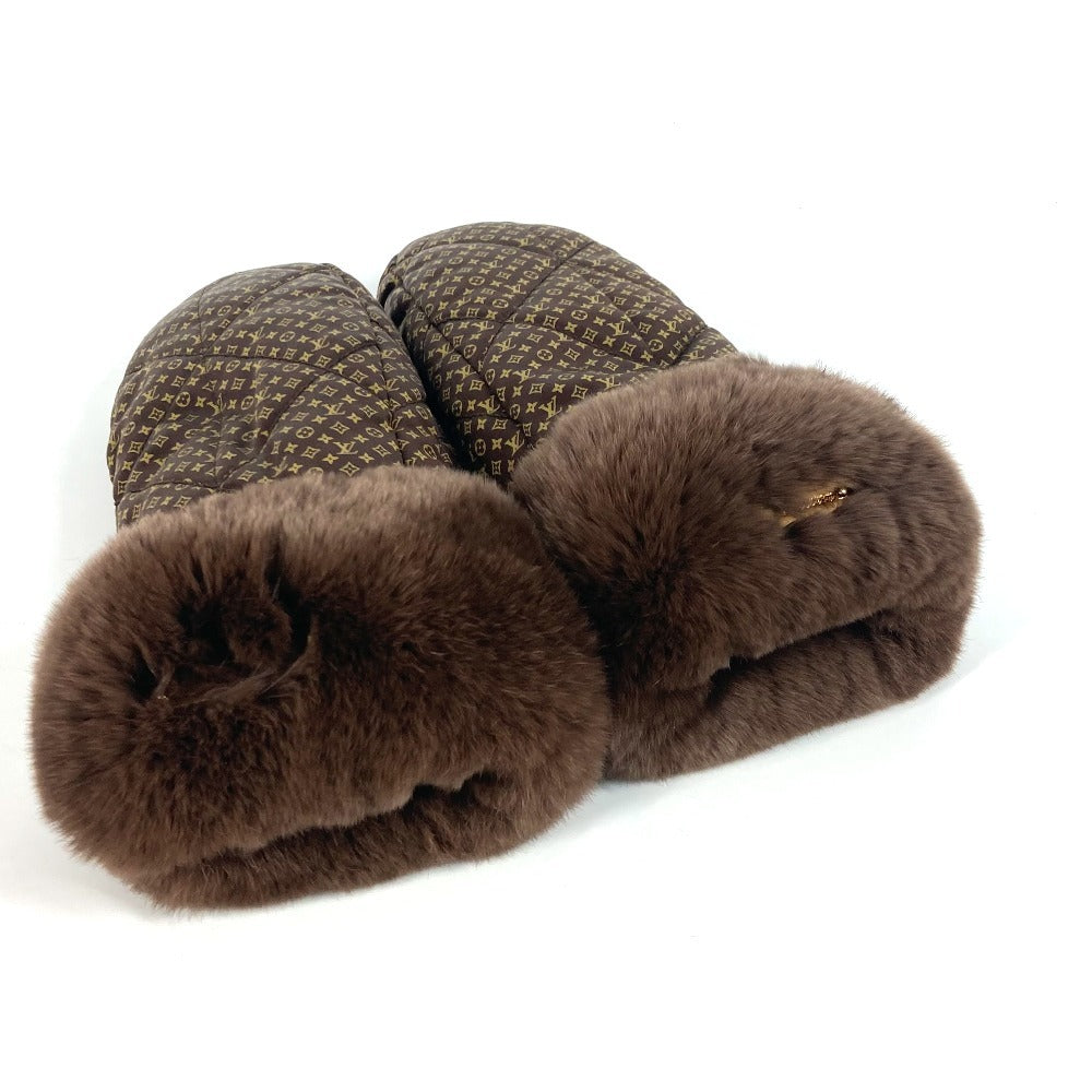 Louis Vuitton gloves M74273 Silk Rabbit fur Monogram Brown Handbag