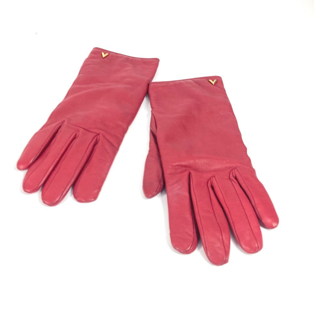 Louis Vuitton gloves M75864 V Leather Red Logo Handbag