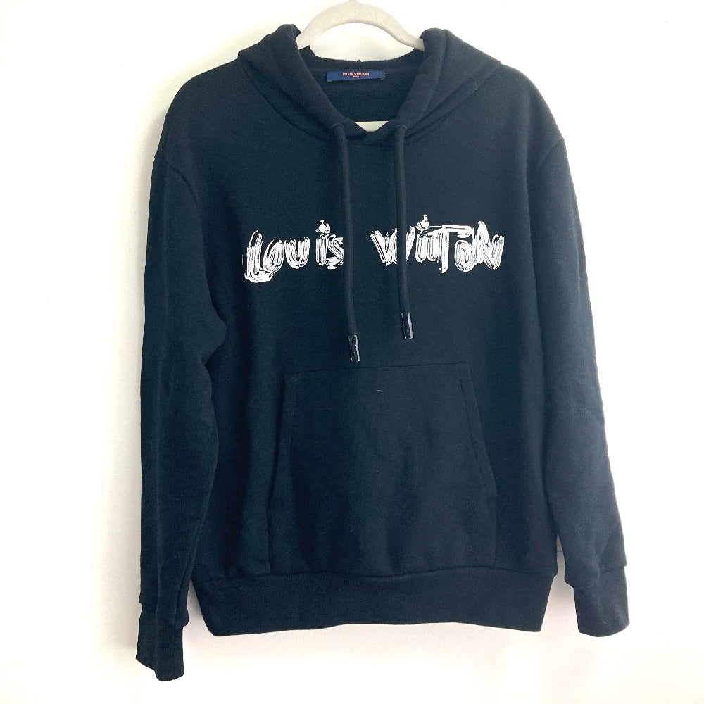 Louis Vuitton Hoodie 1A9SVR print Graphic hoodie Cotton Black Logo Apparel
