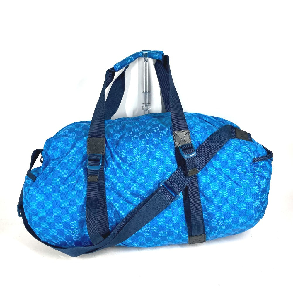 Louis Vuitton Boston Duffel M97057 Damier van Nylon Blue Travel Bag