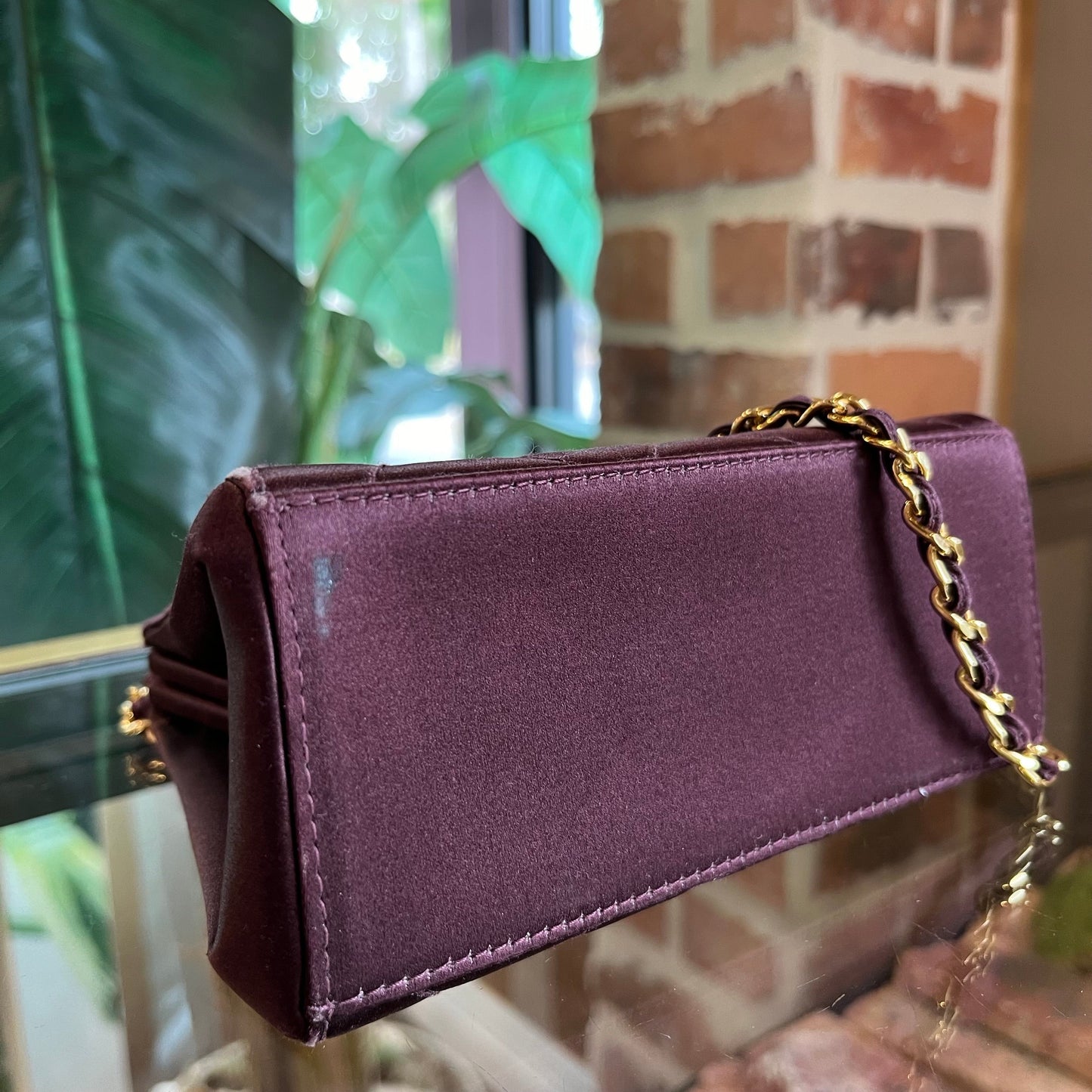Chanel Silk Plum Colored Evening Accessory