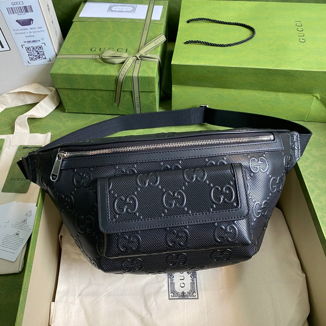 gg Embossed Belt gg Embossed Black Accessory