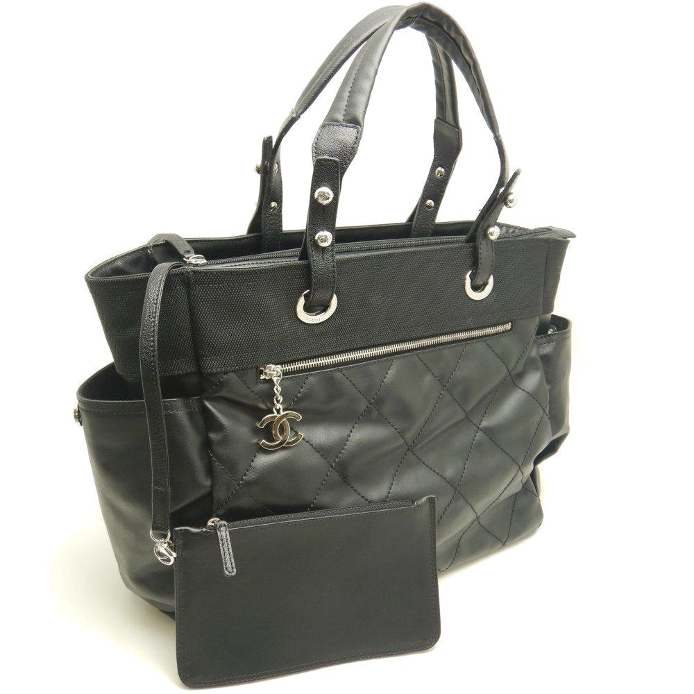 Chanel Paris Biarritz Tote GM x Leather Canvas Tote Bag