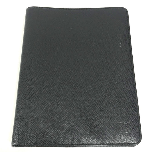 Louis Vuitton Note cover R20409 Taiga Leather Black Handbag