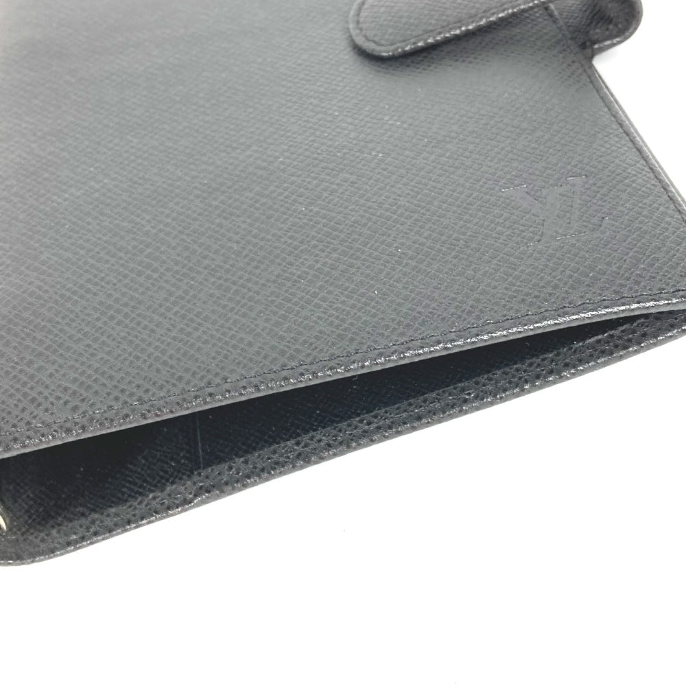 Louis Vuitton Notebook cover R20222 Taiga Leather Black Handbag
