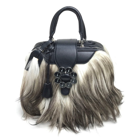 Louis Vuitton M94261 Buffalo fur Trans Siberian Leather Black Handbag