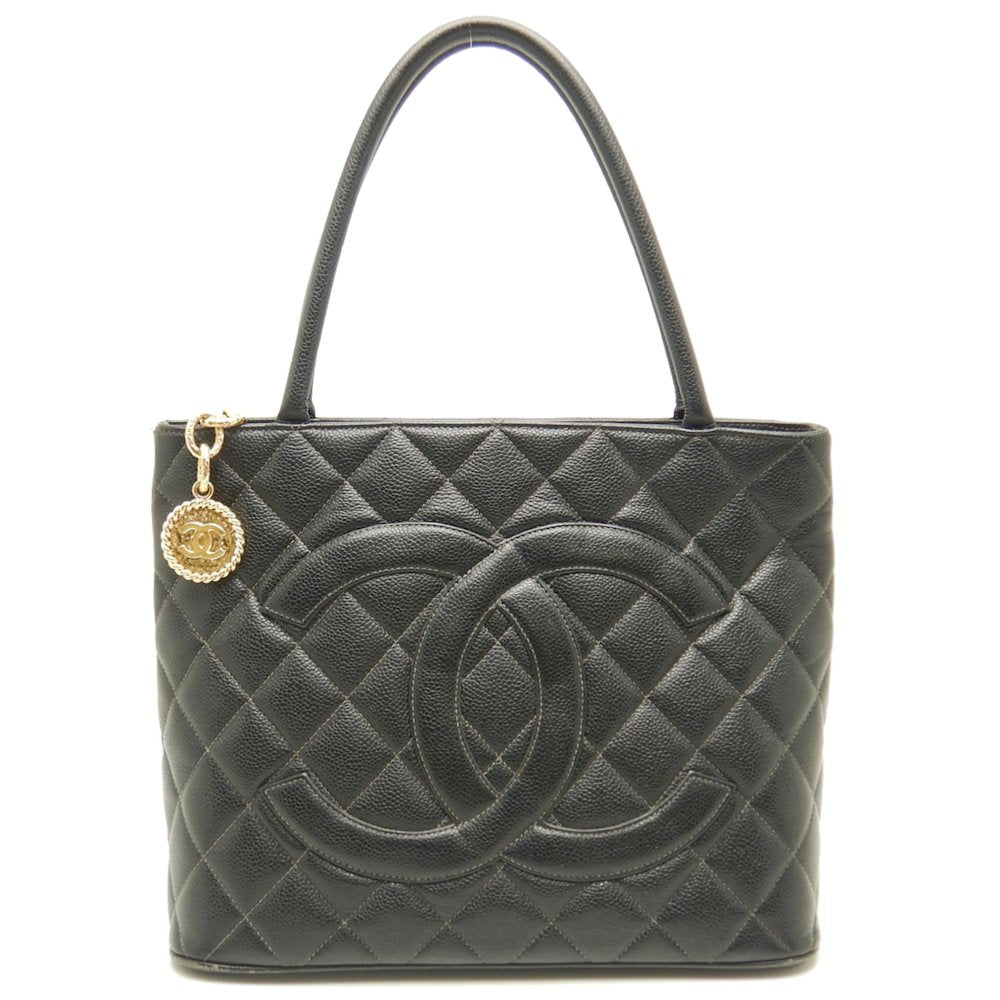 Chanel Reprint Tote Bag Caviar Skin Matelasse Black