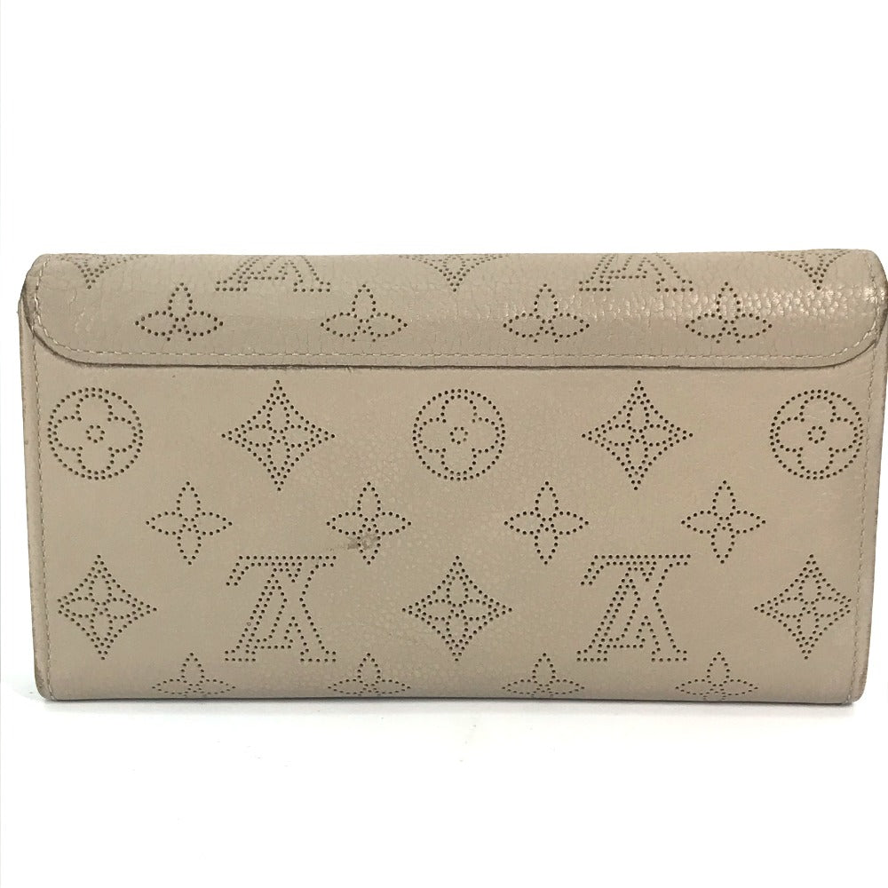 Louis Vuitton Long Purse M60144 Mahina Monogram Leather Beige Wallet Case 18
