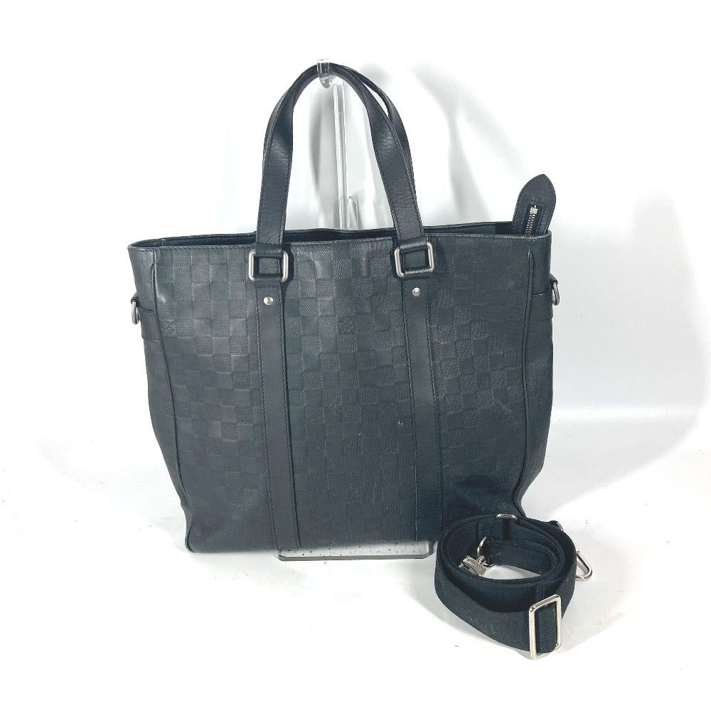 Louis Vuitton N41269 Damier Anfini Damier Anfini Leather Black Tote Bag