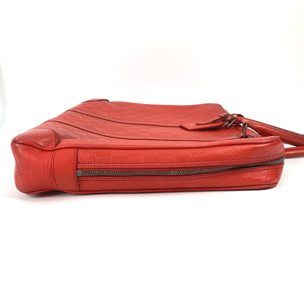 Louis Vuitton Business N41143 Damier Anfini Damier Leather Red Handbag