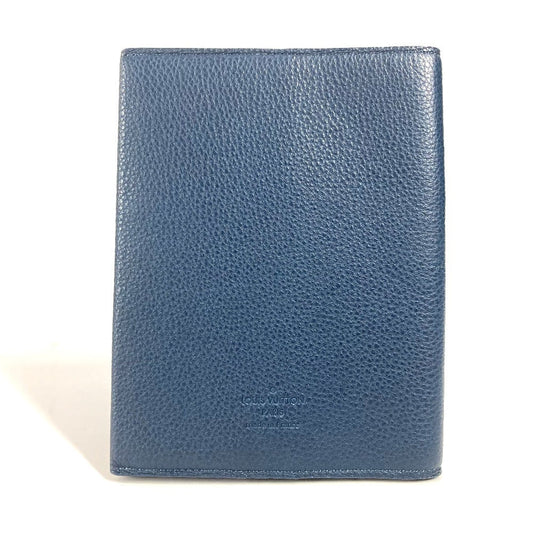 Louis Vuitton Note cover Books Notepads Leather Navy Logo Handbag