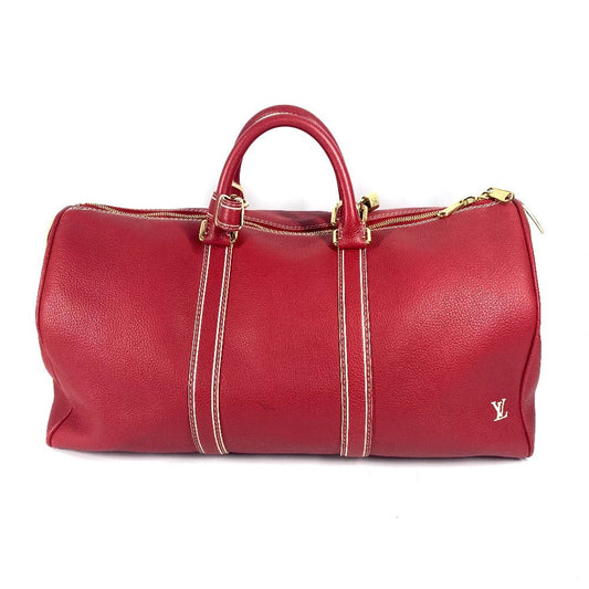 Louis Vuitton Boston Duffel M95137 Tobaco Keepall Leather Red Travel Bag