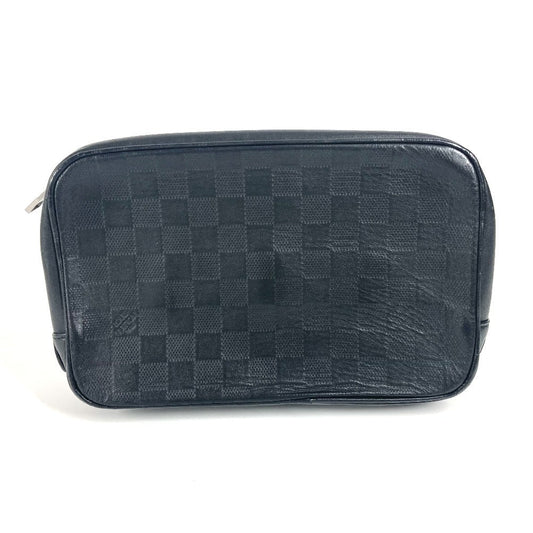 Louis Vuitton business N23347 Damier Anfini Damier Leather Black Handbag