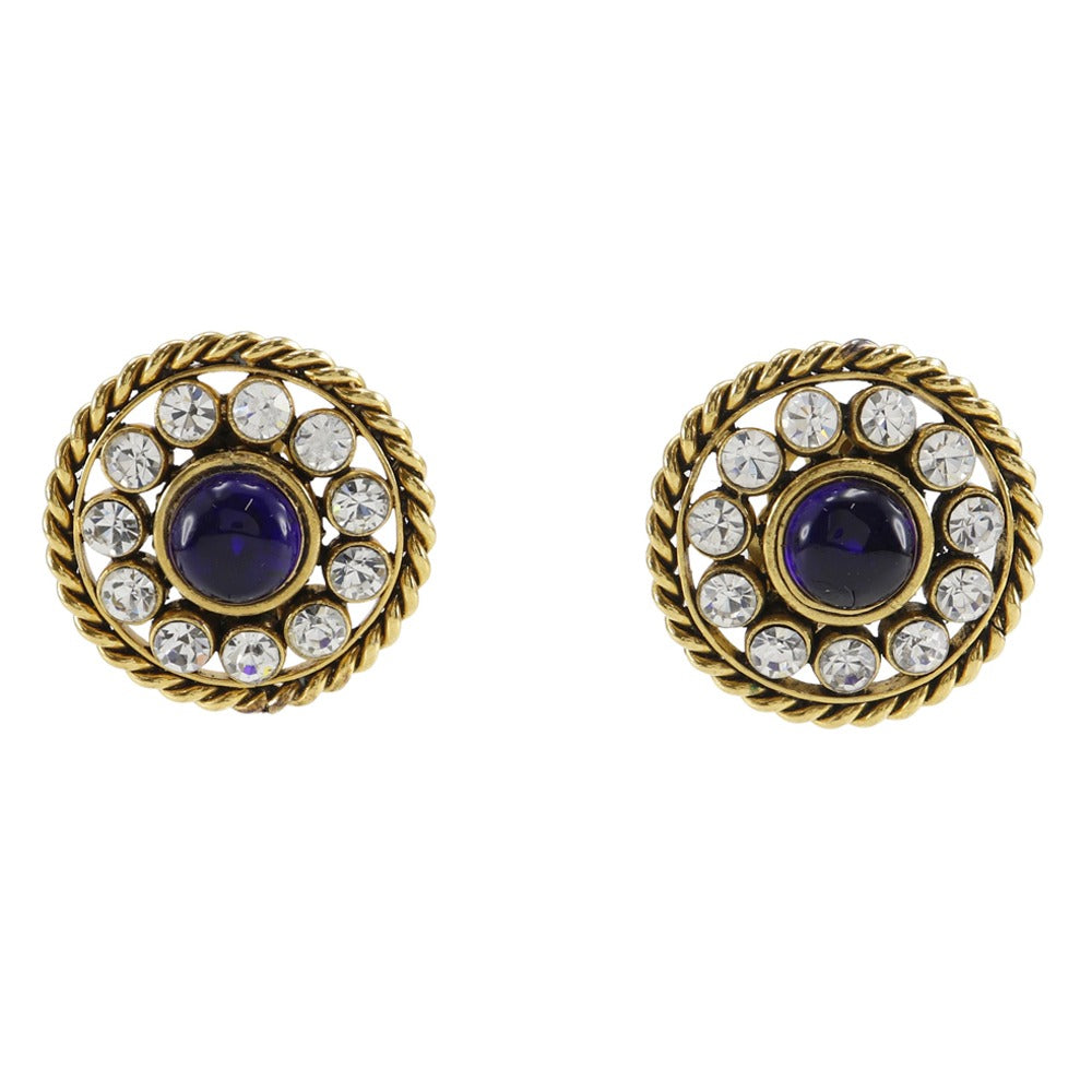 Gold Plated Rhinestone Earrings Jewelry