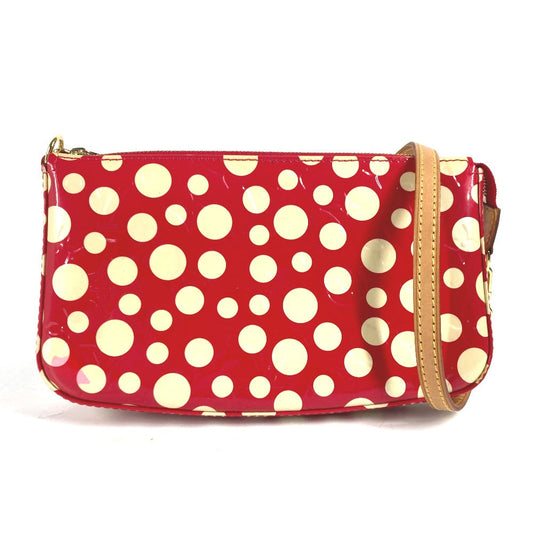 Louis Vuitton M91428 Vernis Yayoi Kusama collaboration Leather Patent Red Shoulder Bag