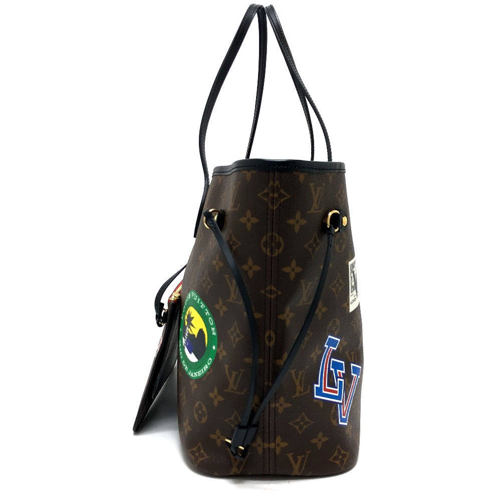 Louis Vuitton M42844 macacer World tour Neverfull Monogram Canvas Brown Tote Bag
