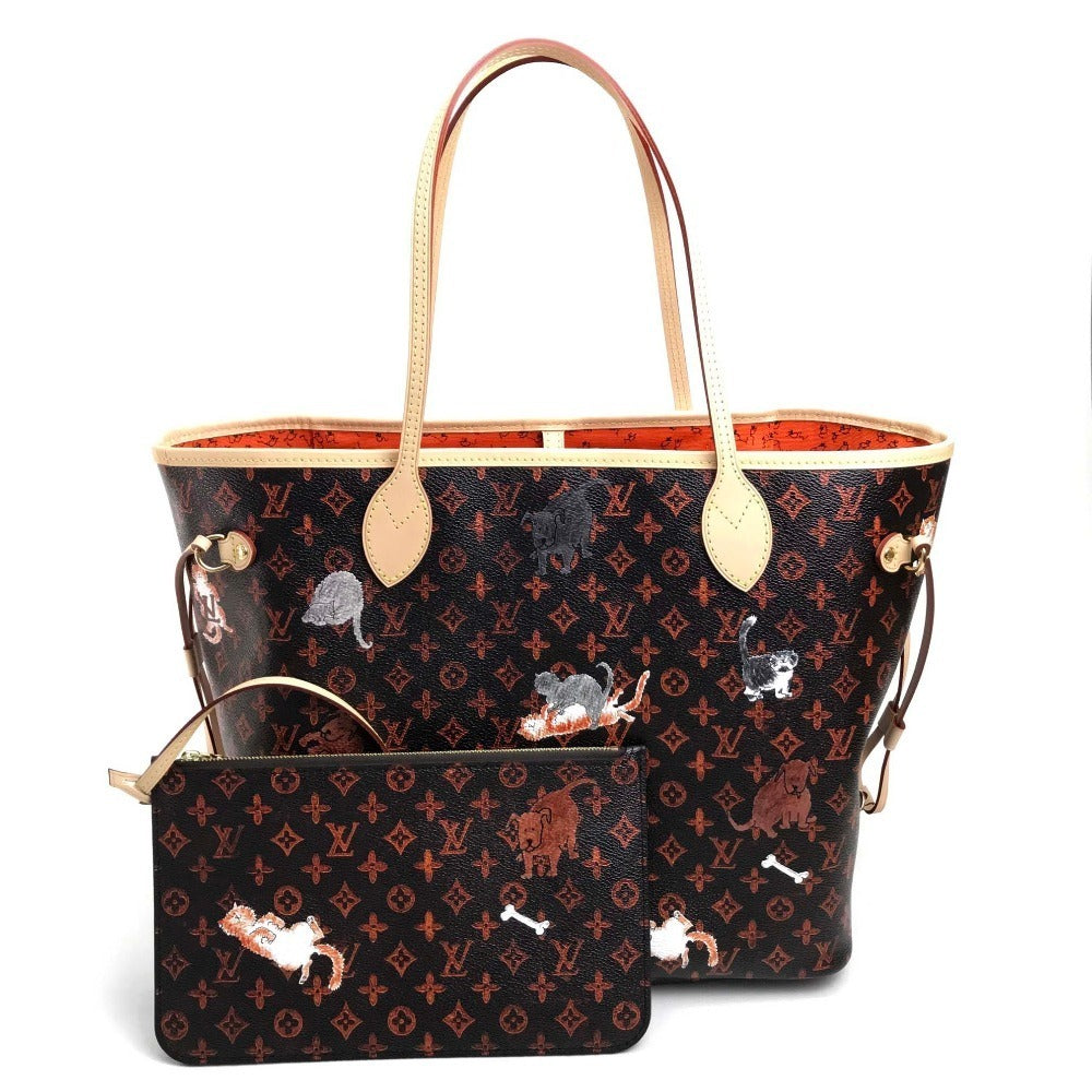 Louis Vuitton M44441 Neverfull MM Monogram Canvas Brown Tote Bag