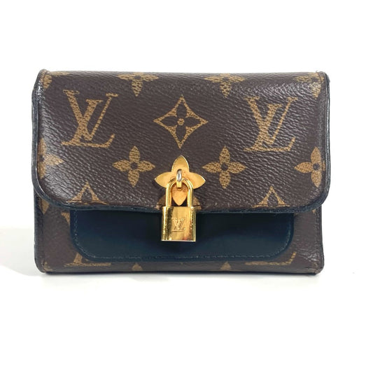 Louis Vuitton Trifold M62578 Portefeuille Flower Compact Monogram Canvas Brown Wallet Case