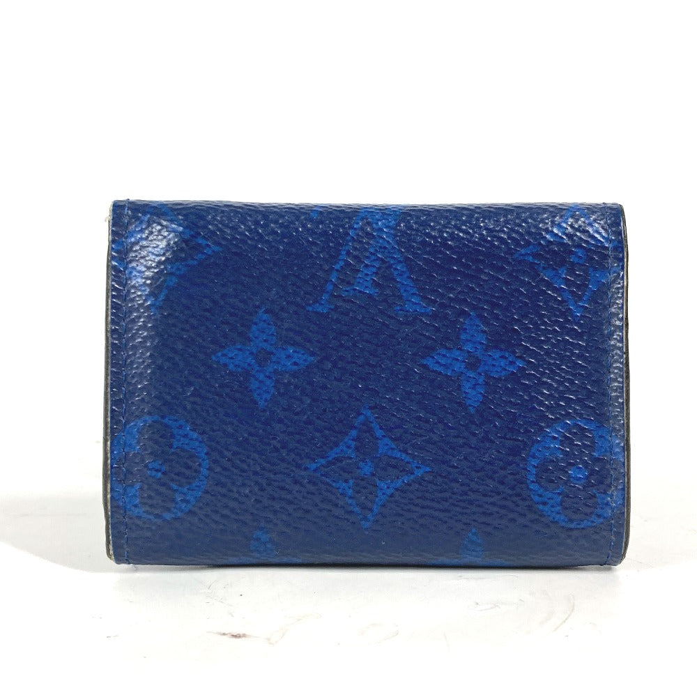 Louis Vuitton Trifold M67620 Taiga Taigalama Discovery Monogram Leather Canvas Blue Wallet Case