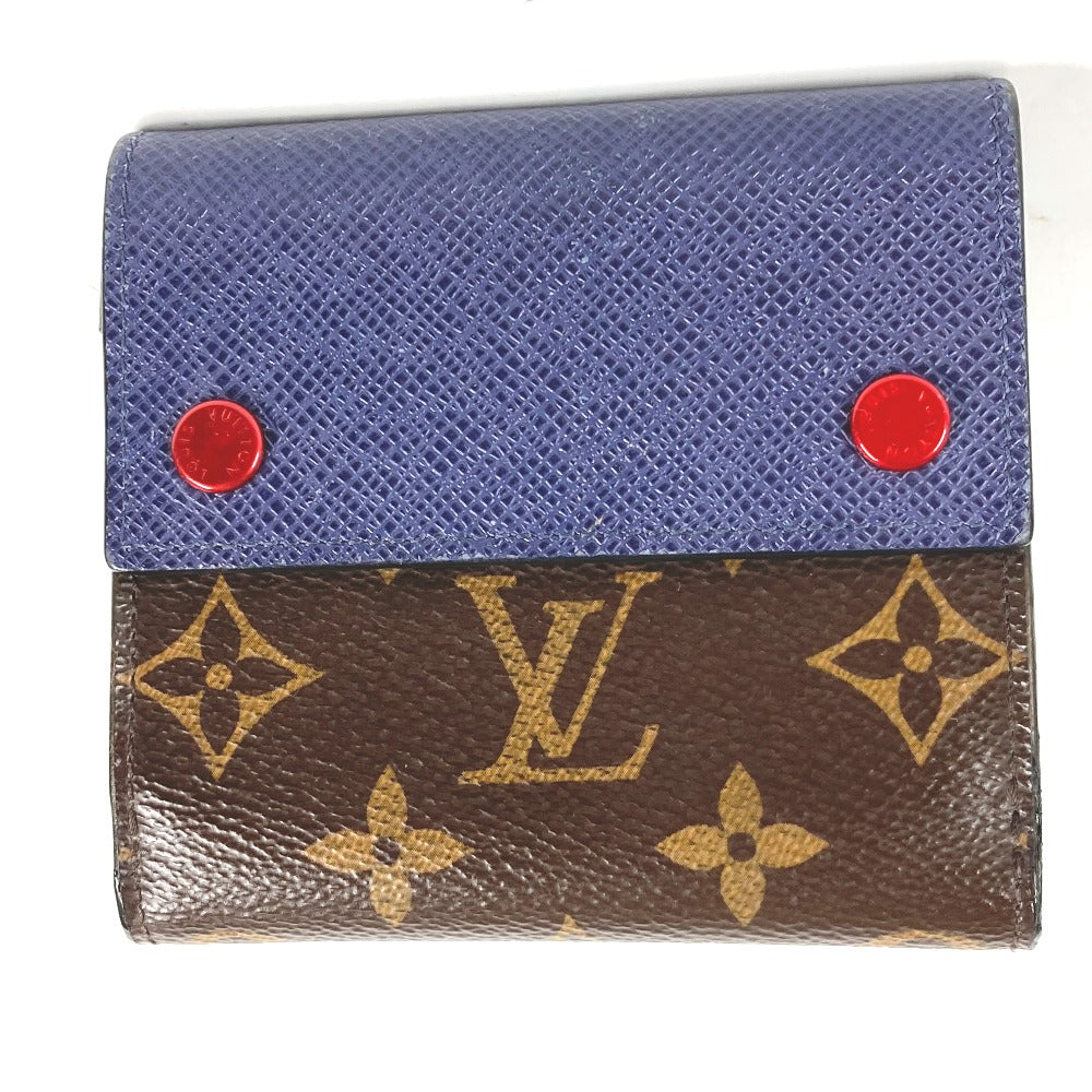 Louis Vuitton Folded M63041 & Taiga Compact Monogram Canvas Brown Wallet Case