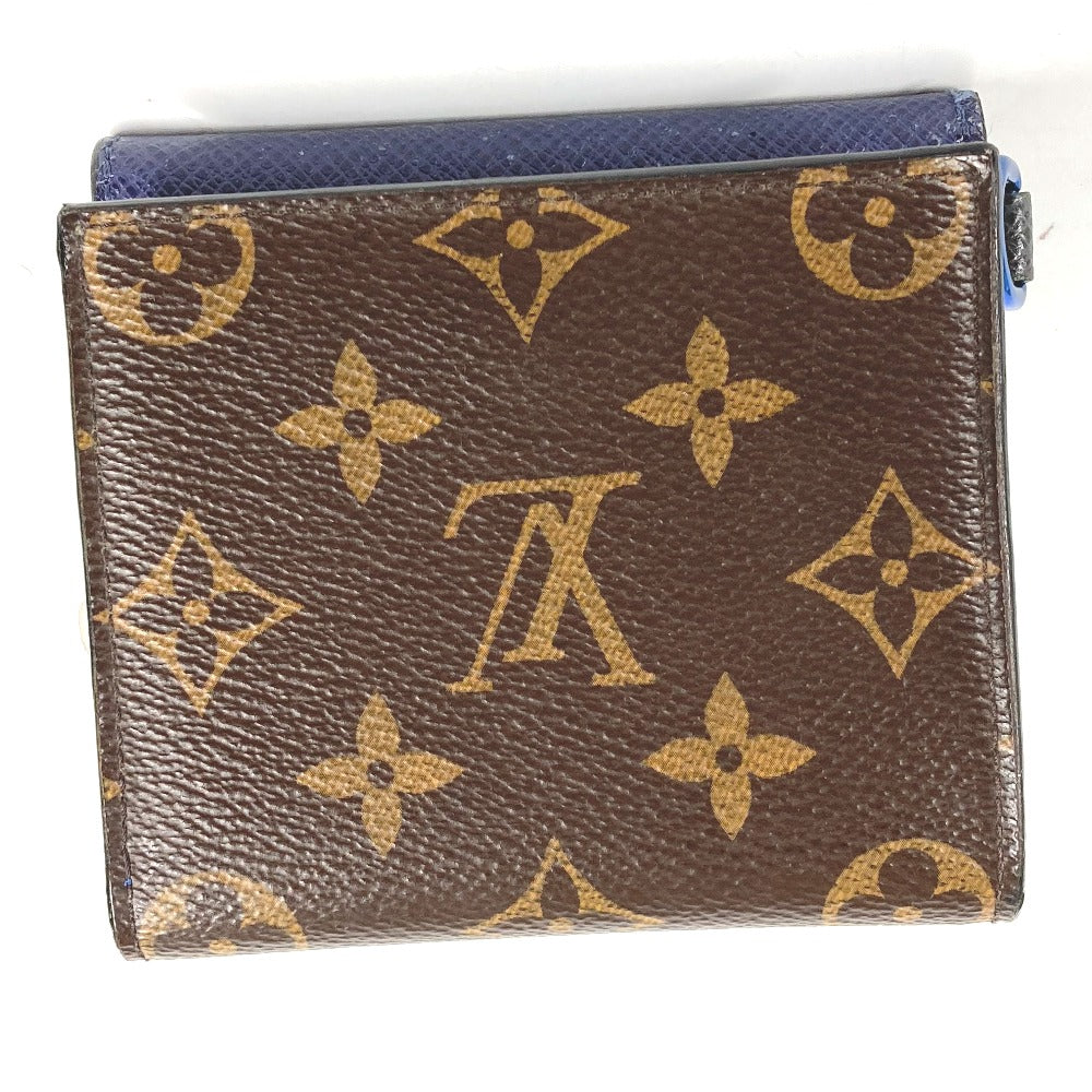 Louis Vuitton Folded M63041 & Taiga Compact Monogram Canvas Brown Wallet Case
