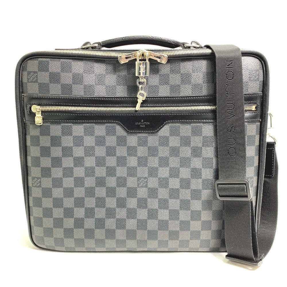 Louis Vuitton Business N58030 Damier Grafitto Damier Canvas Black Crossbody Bag