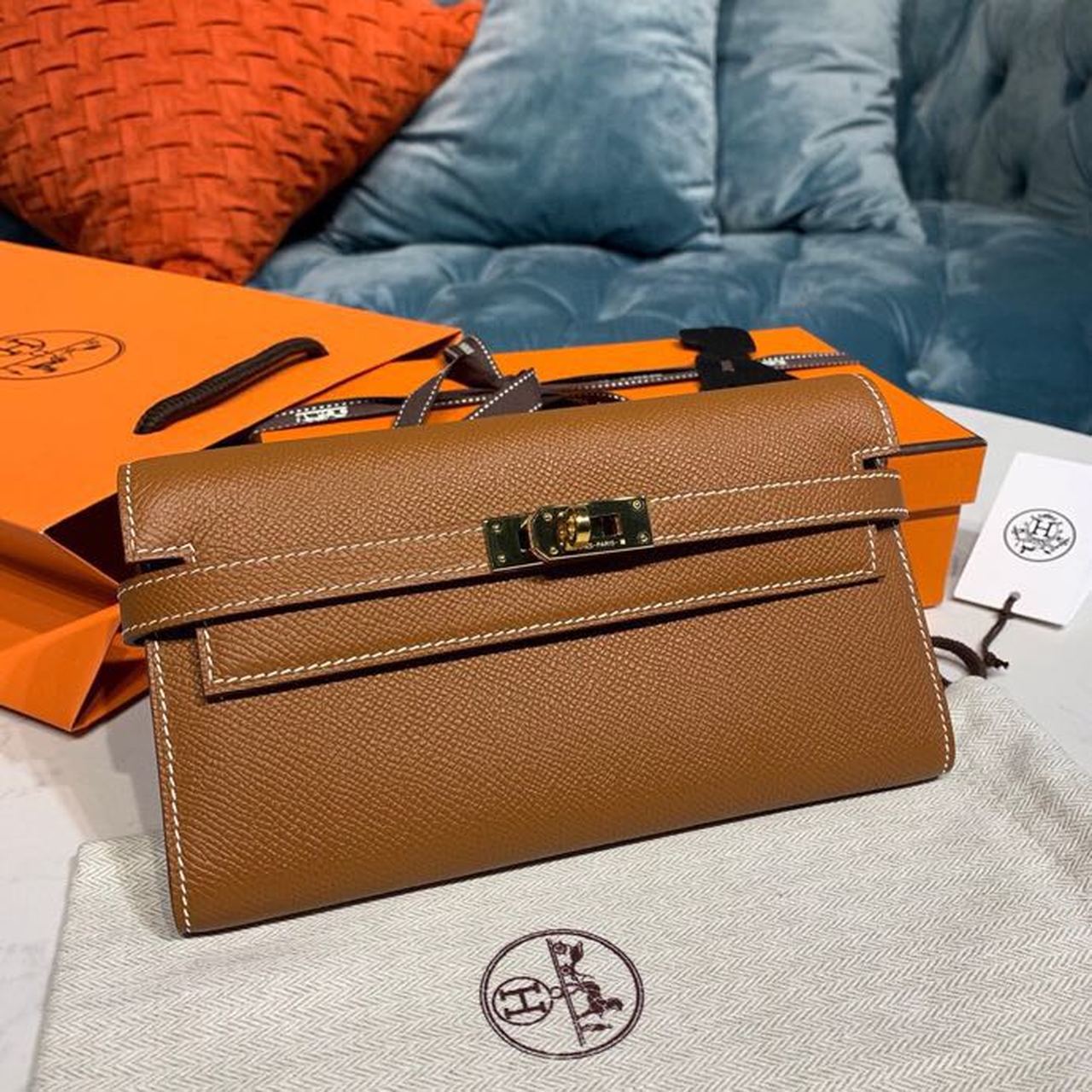 Top Quality Kelly Wallet To Go Woc Brown Gold Crossbody Bag