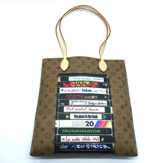 Louis Vuitton M45198 reverse Video Print Monogram Canvas Brown Tote Bag