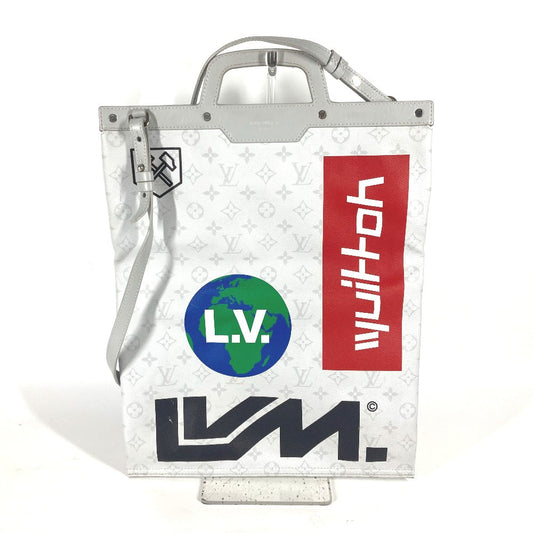 Louis Vuitton M44627 Flat Vertical Monogram Canvas White Shoes