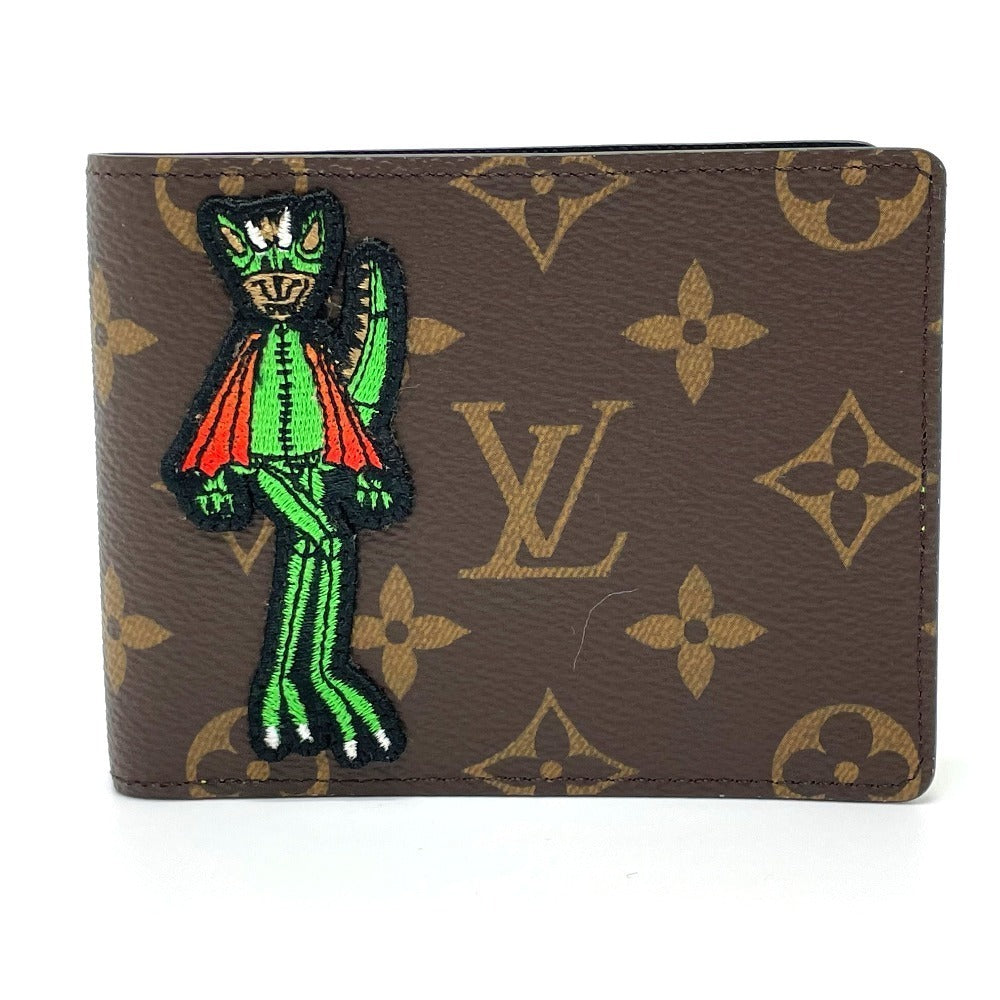 Louis Vuitton Folded M80156 Animal Portefeuille Slender Monogram Canvas Brown Wallet Case
